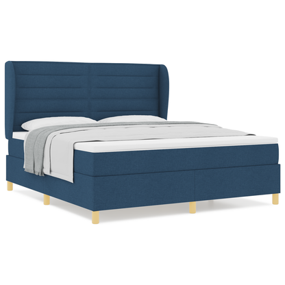 Boxspringbed met matras stof blauw 180x200 cm