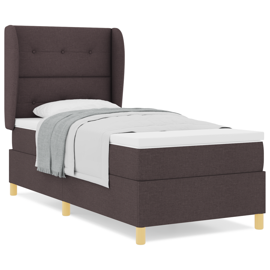 Boxspringbed met matras stof donkerbruin 80x200 cm