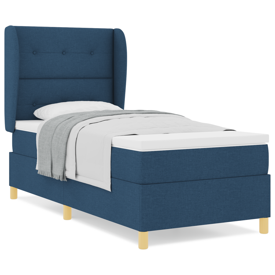 Boxspringbed met matras stof blauw 80x200 cm
