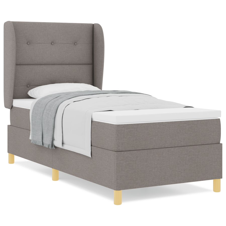 Boxspringbed met matras stof taupe 100x200 cm