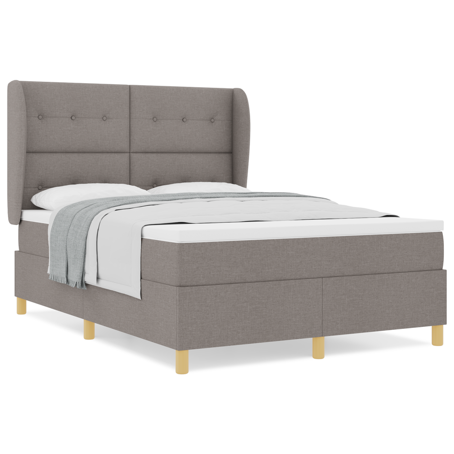 Boxspringbed met matras stof taupe 140x190 cm