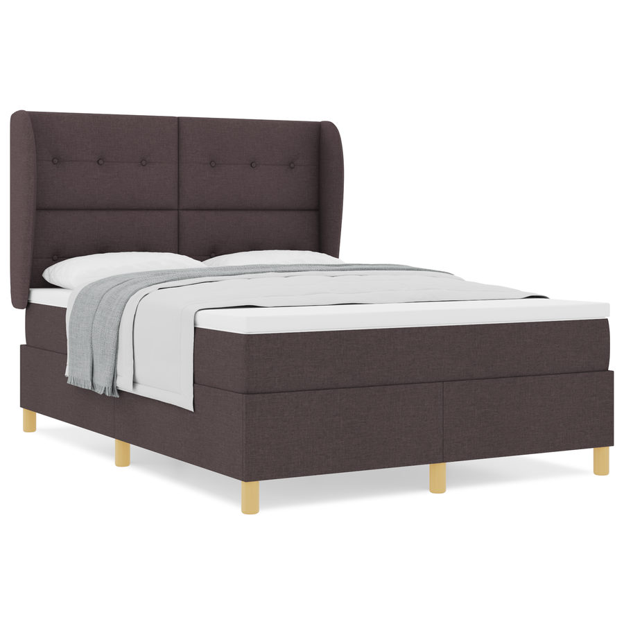 Boxspringbed met matras stof donkerbruin 160x200 cm