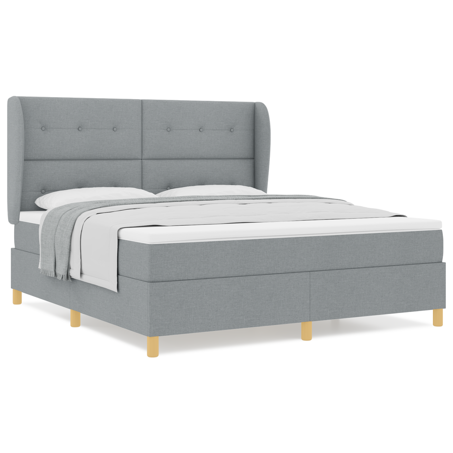 Boxspringbed met matras stof lichtgrijs 180x200 cm