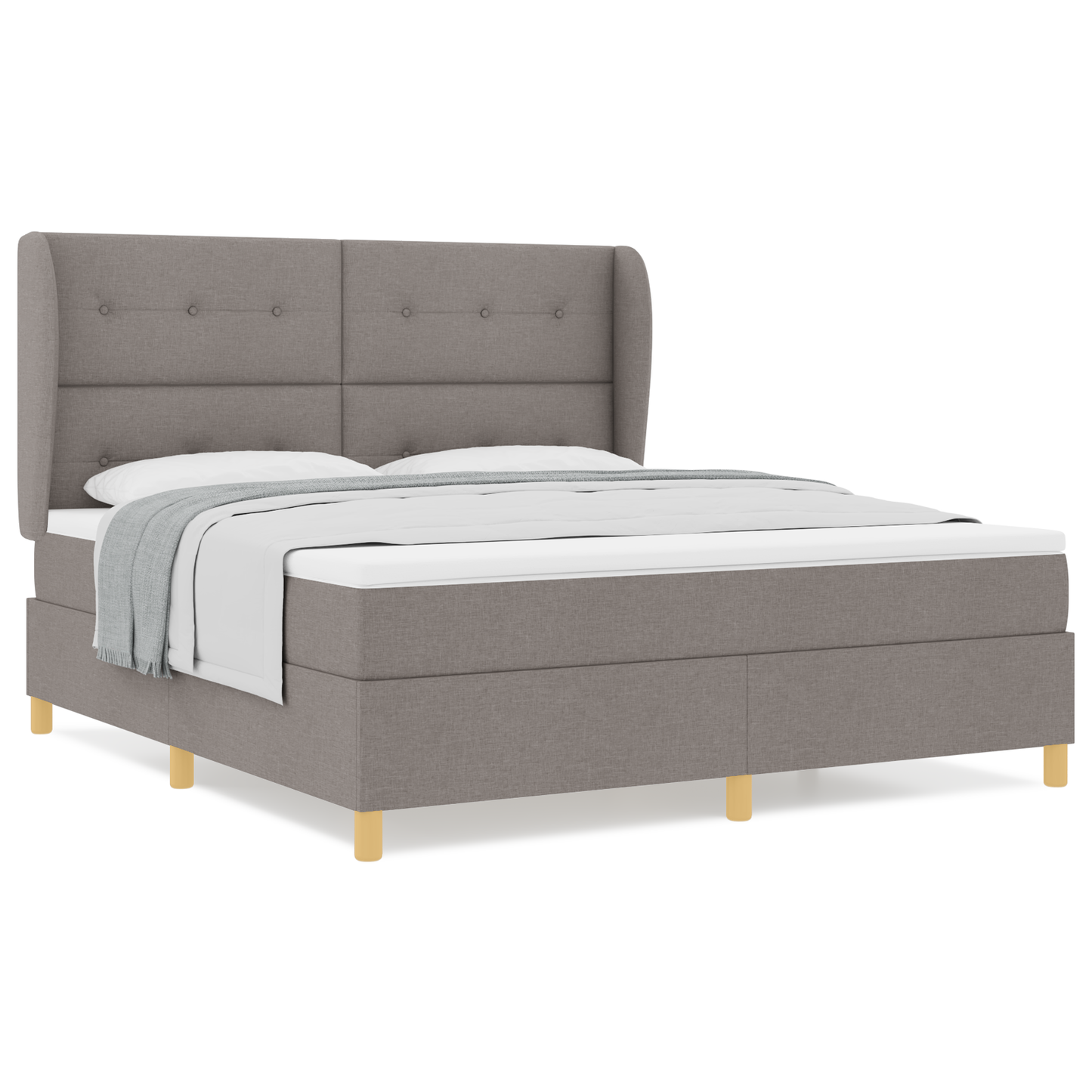 Boxspringbed met matras stof taupe 180x200 cm