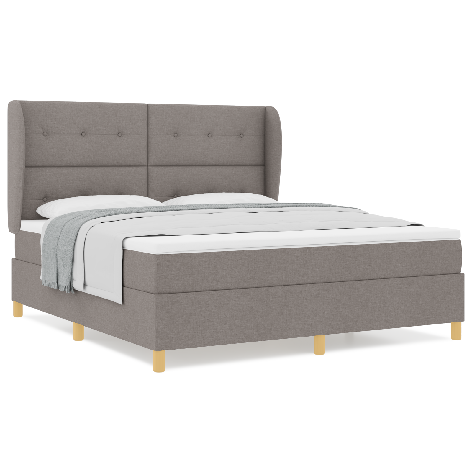 Boxspringbed met matras stof taupe 180x200 cm