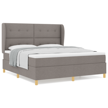 Boxspringbed met matras stof taupe 180x200 cm
