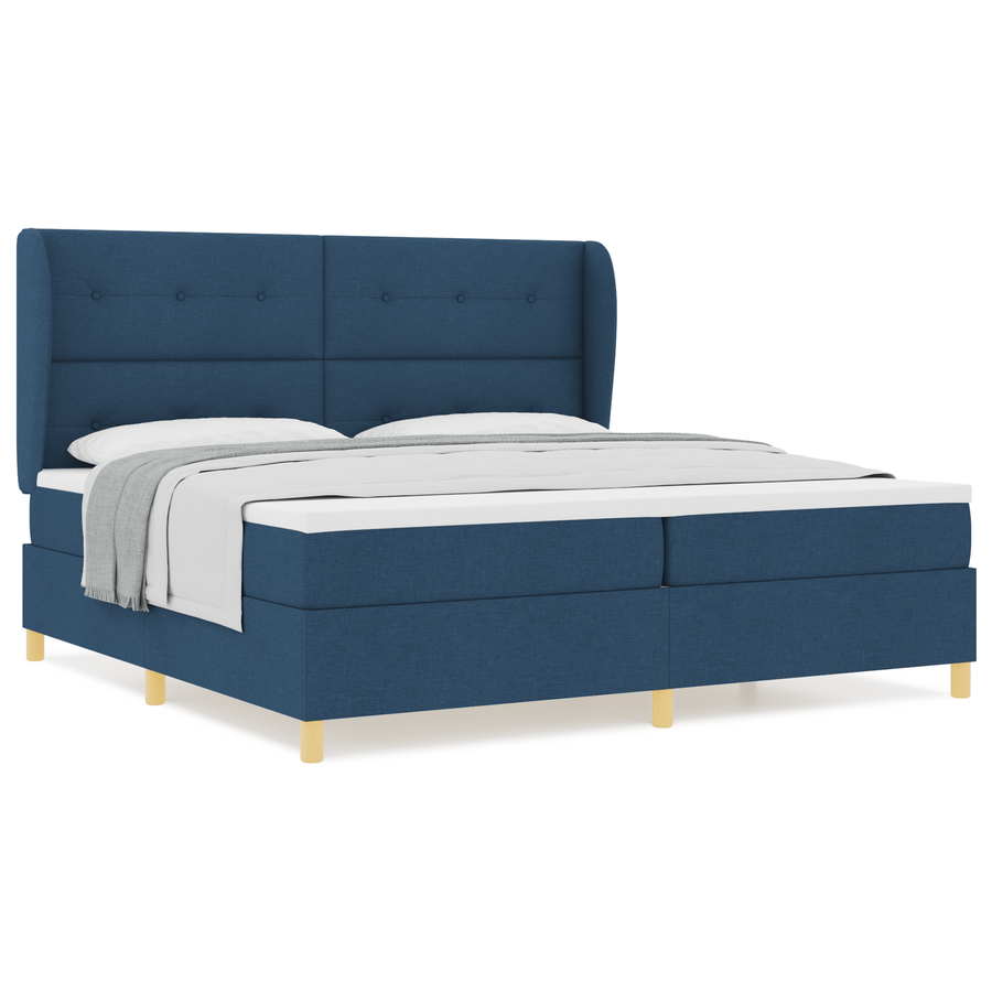 Boxspringbed met matras stof blauw 200x200 cm