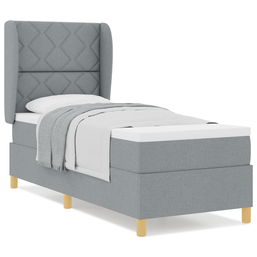 Boxspringbed met matras stof lichtgrijs 80x200 cm