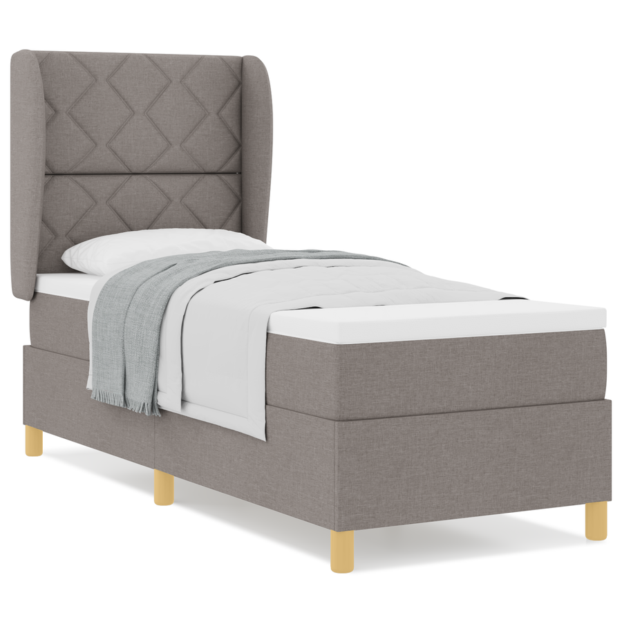 Boxspringbed met matras stof taupe 80x200 cm