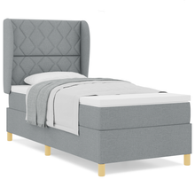 Boxspringbed met matras stof lichtgrijs 100x200 cm