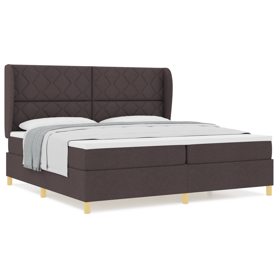 Boxspringbed met matras stof donkerbruin 200x200 cm