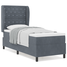 Boxspringbed met matras fluweel donkergrijs 80x200 cm