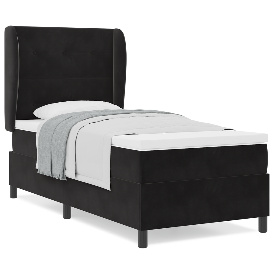 Boxspringbed met matras fluweel zwart 80x200 cm