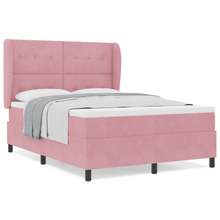 Boxspringbed met matras fluweel roze 140x200 cm