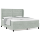 Boxspringbed met matras 200x180 cm lichtgrijs fluweel