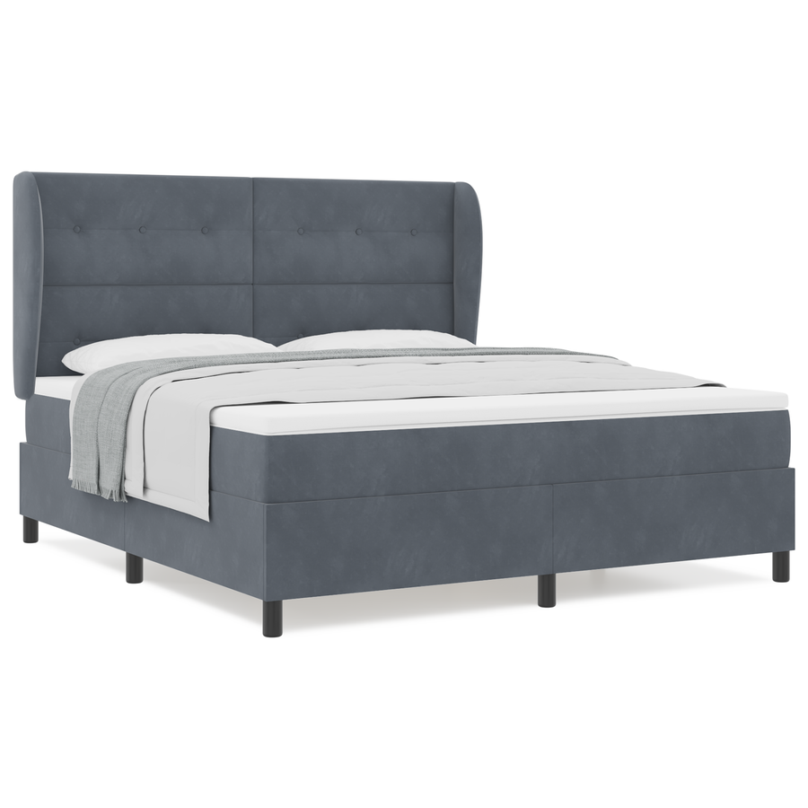 Boxspringbed met matras fluweel donkergrijs 180x200 cm