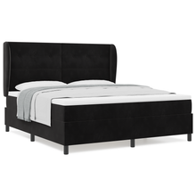 Boxspringbed met matras fluweel zwart 180x200 cm
