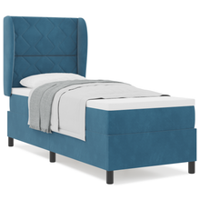 Boxspringbed met matras fluweel donkerblauw 80x200 cm