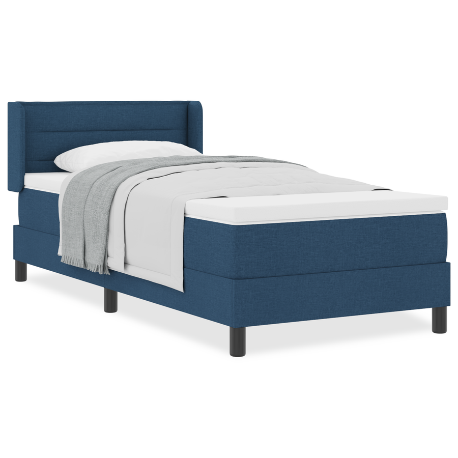 Boxspringbed met matras stof blauw 100x200 cm