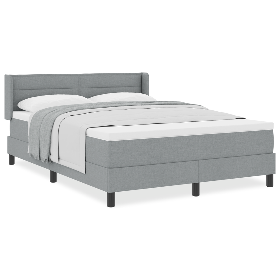 Boxspringbed met matras stof lichtgrijs 140x200 cm