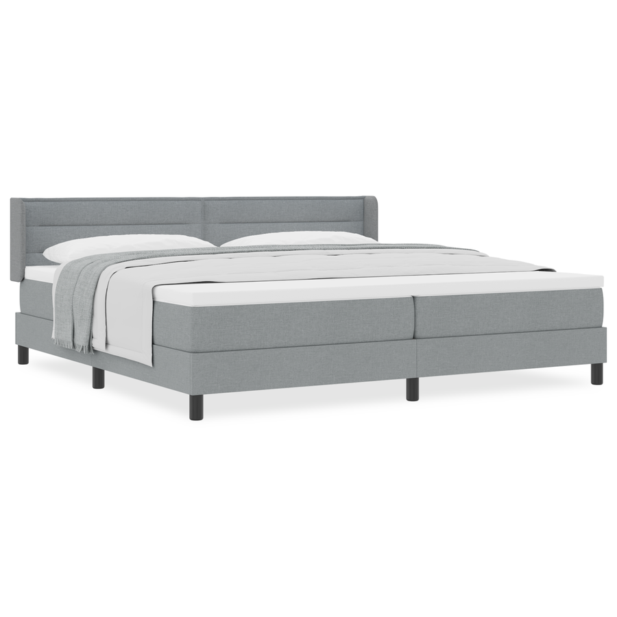 Boxspringbed met matras stof lichtgrijs 200x200 cm