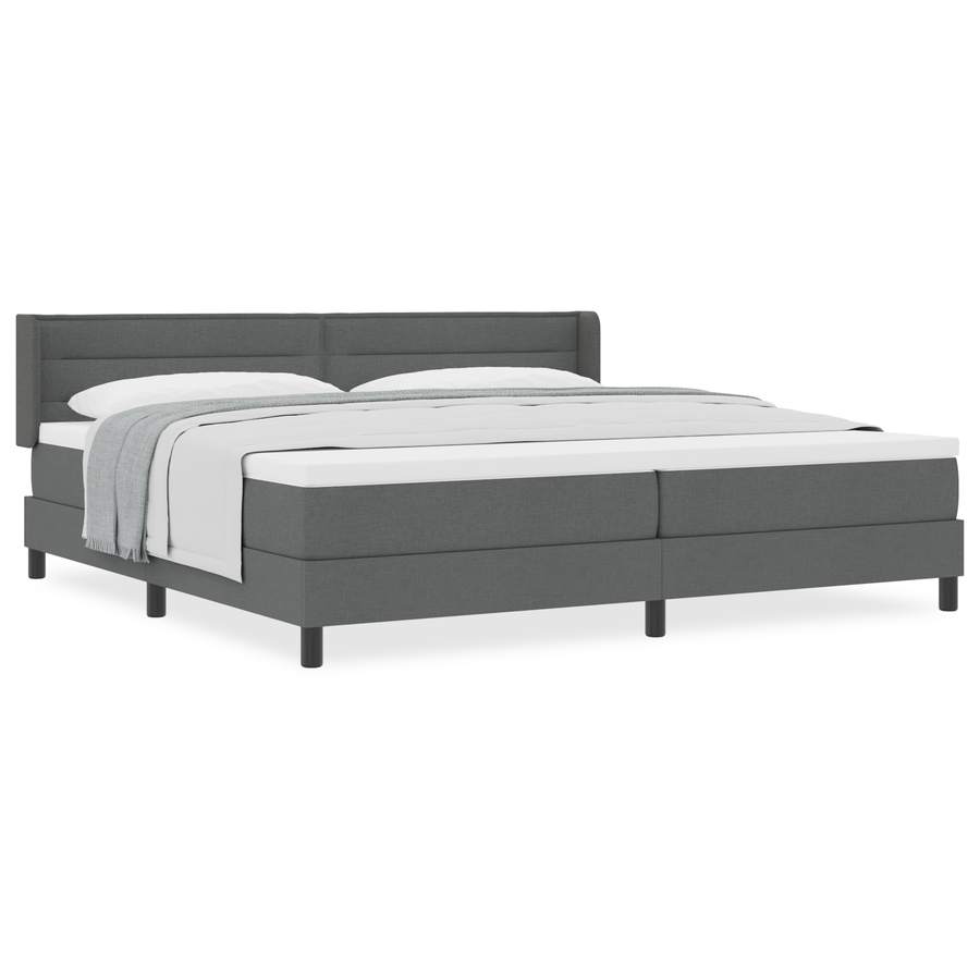 Boxspringbed met matras stof donkergrijs 200x200 cmfen