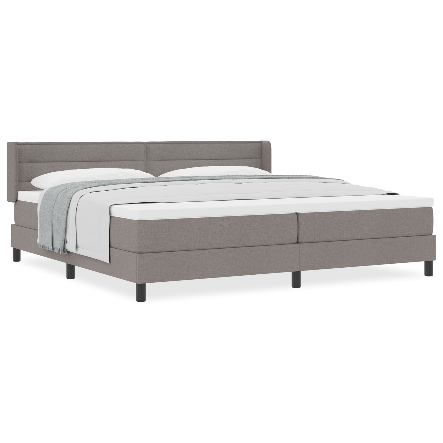 Boxspringbed met matras stof taupe 200x200 cm