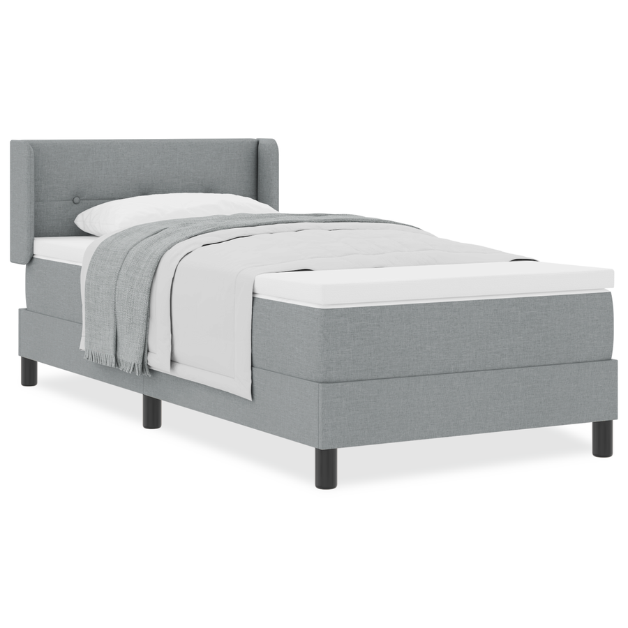 Boxspringbed met matras stof lichtgrijs 90x190 cm