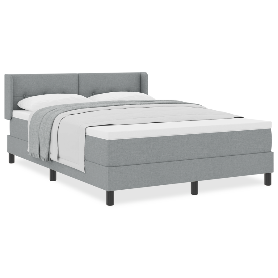 Boxspringbed met matras stof lichtgrijs 140x190 cm