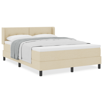 Boxspringbed met matras stof crèmekleurig 140x200 cm
