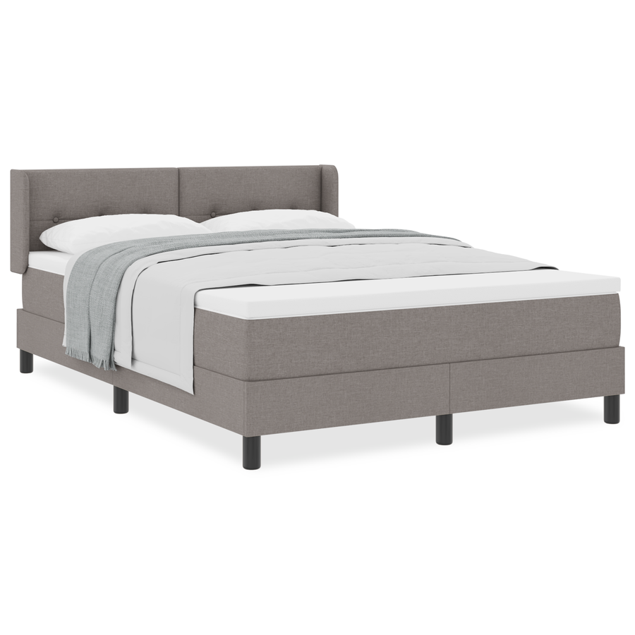 Boxspringbed met matras stof taupe 160x200 cm