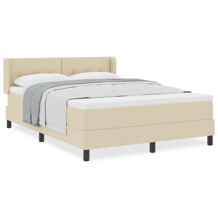 Boxspringbed met matras stof crèmekleurig 160x200 cm