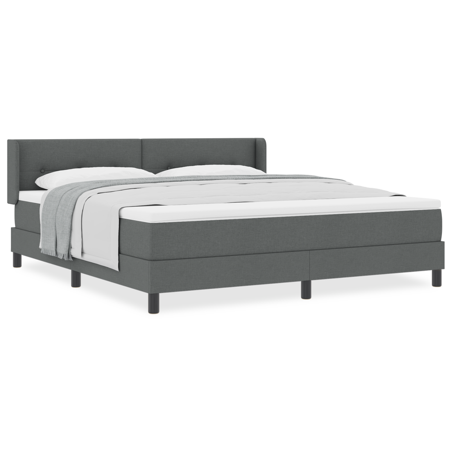 Boxspringbed met matras stof donkergrijs 180x200 cm