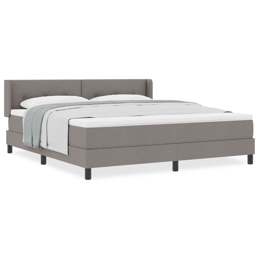 Boxspringbed met matras stof taupe 180x200 cm
