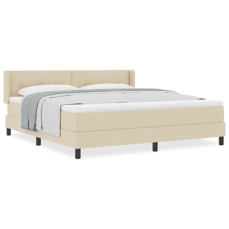 Boxspringbed met matras stof crèmekleurig 180x200 cm