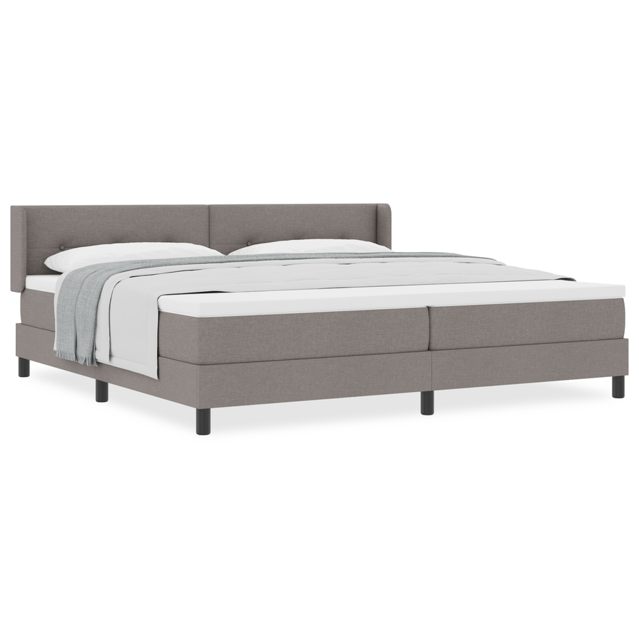 Boxspringbed met matras stof taupe 200x200 cm