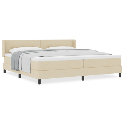Boxspringbed met matras stof crèmekleurig 200x200 cm