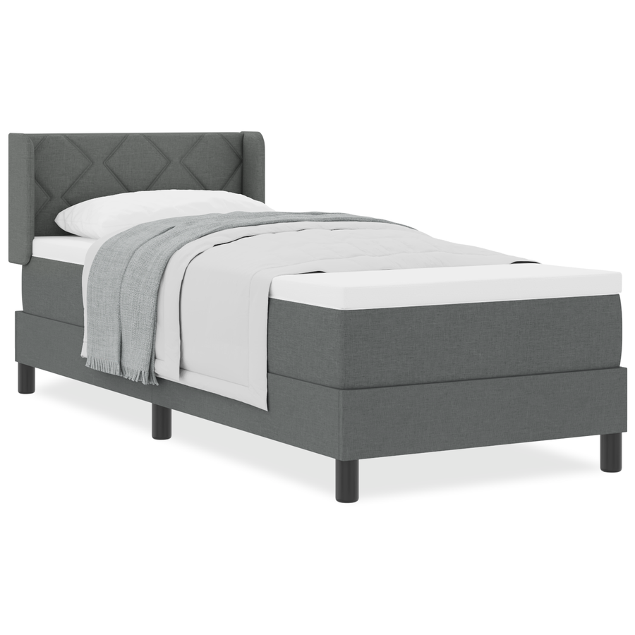 Boxspringbed met matras stof donkergrijs 80x200 cm
