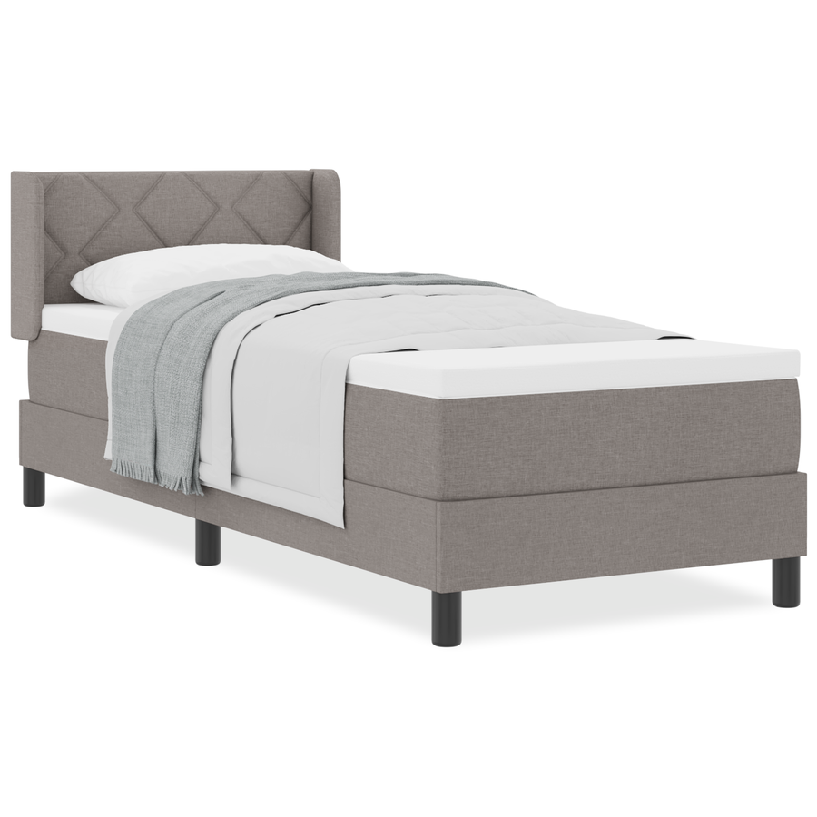 Boxspringbed met matras stof taupe 80x200 cm