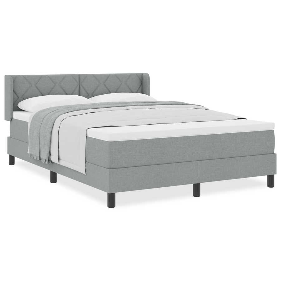 Boxspringbed met matras stof lichtgrijs 160x200 cm