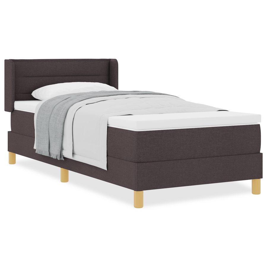Boxspring bed met hoofdeinde Wit en Donkerbruin 90 x 190 cm