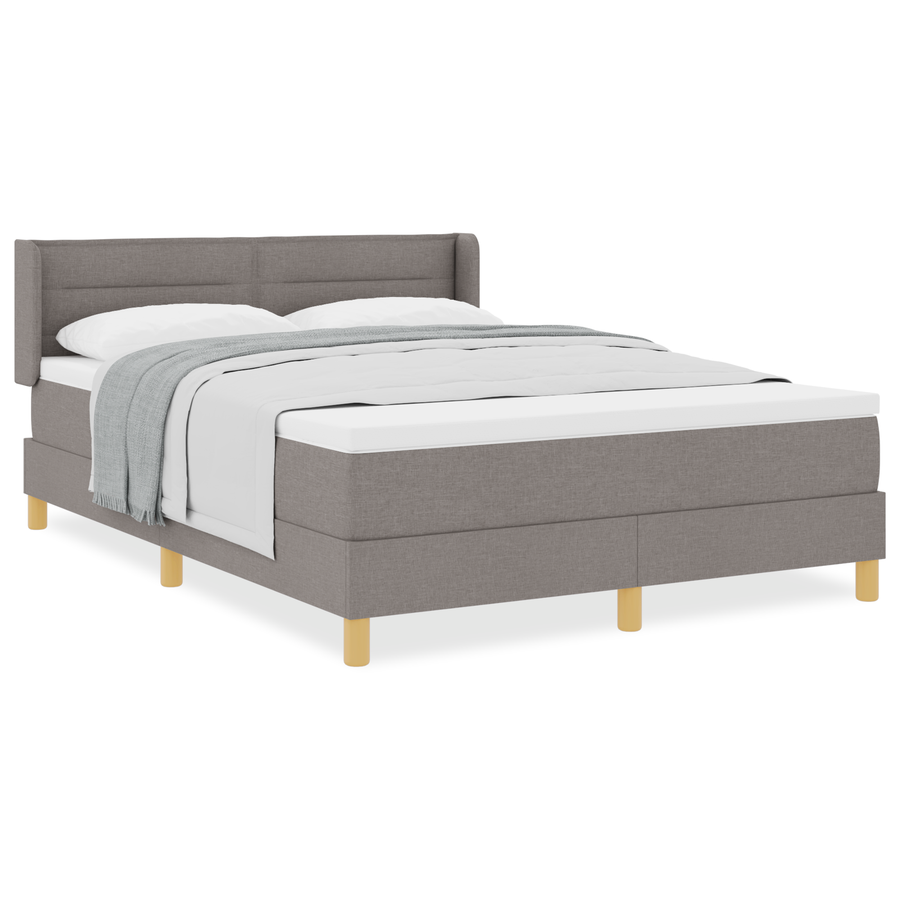 Boxspringbed met matras stof taupe 140x190 cm
