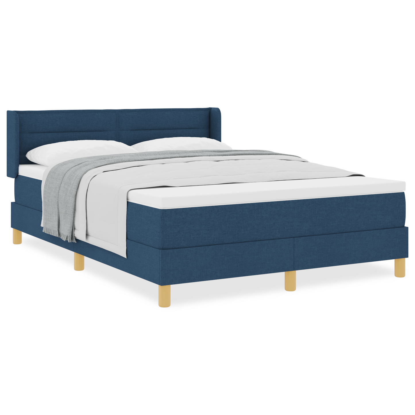 Boxspringbed met matras stof blauw 140x190 cm