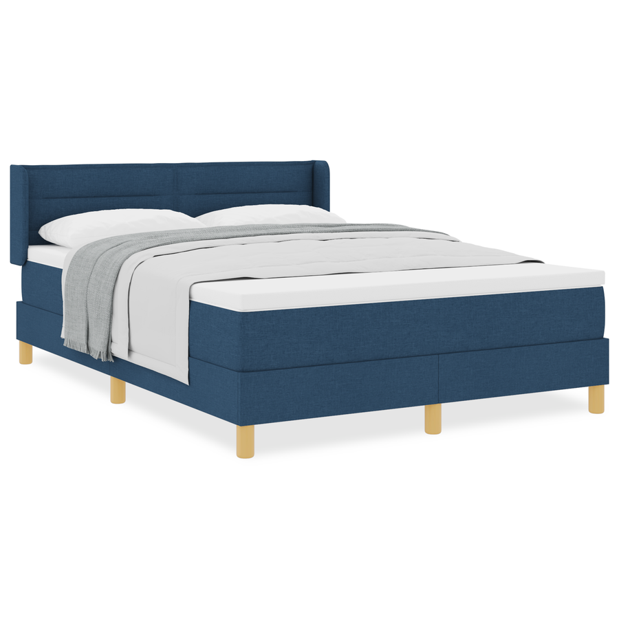 Boxspringbed met matras stof blauw 140x190 cm