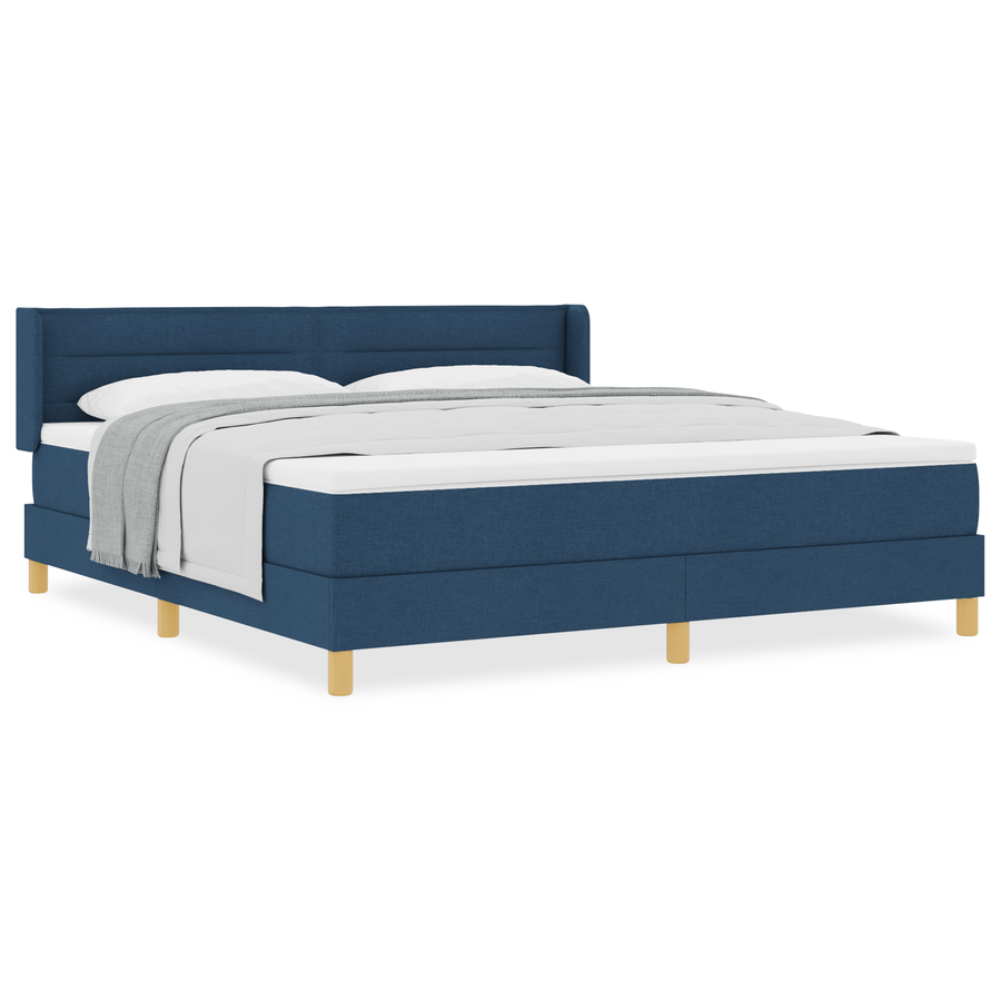 Boxspringbed met matras stof blauw 180x200 cm