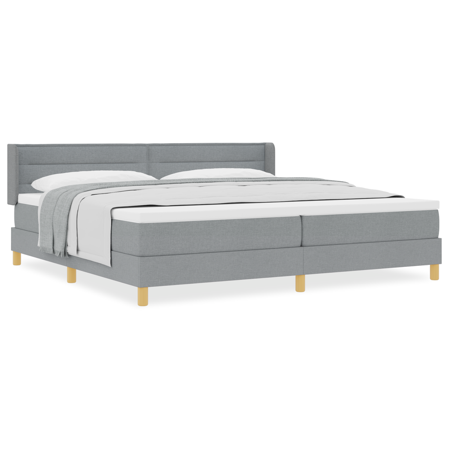 Boxspringbed met matras stof lichtgrijs 200x200 cm