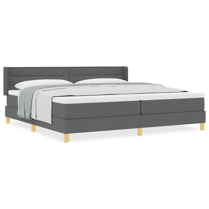 Boxspringbed met matras stof donkergrijs 200x200 cm