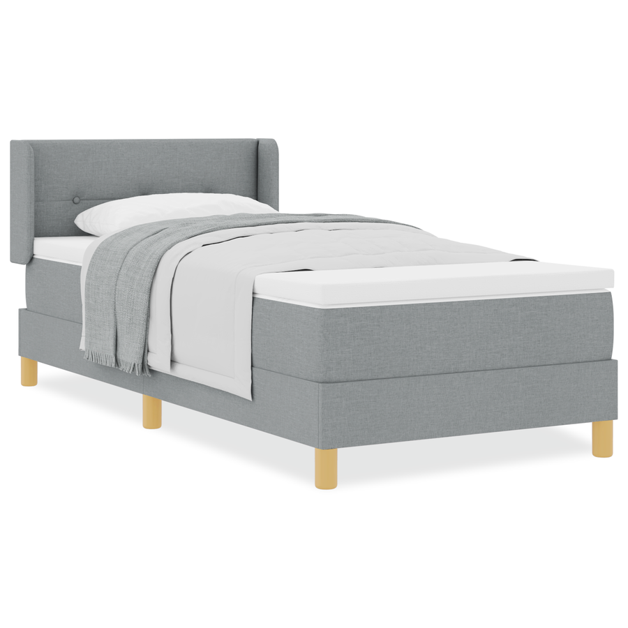Boxspringbed met matras stof lichtgrijs 90x200 cm