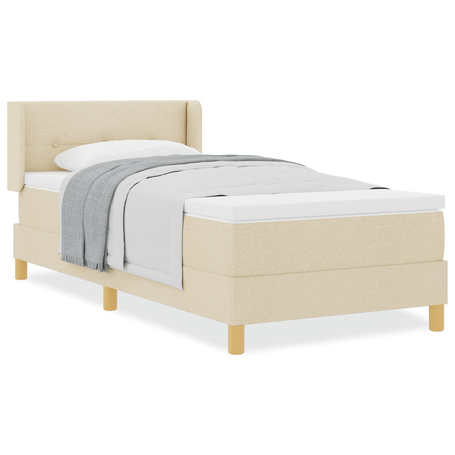 Boxspringbed met matras stof crèmekleurig 100x200 cm