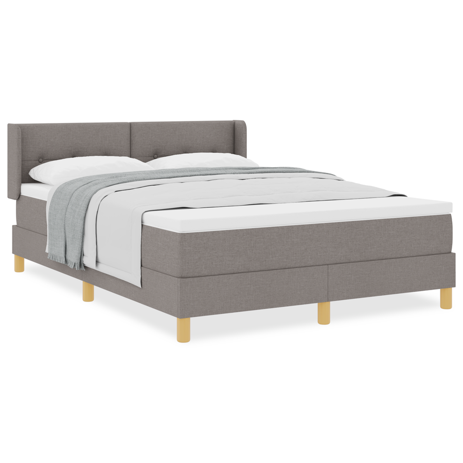 Boxspringbed met matras stof taupe 140x190 cm